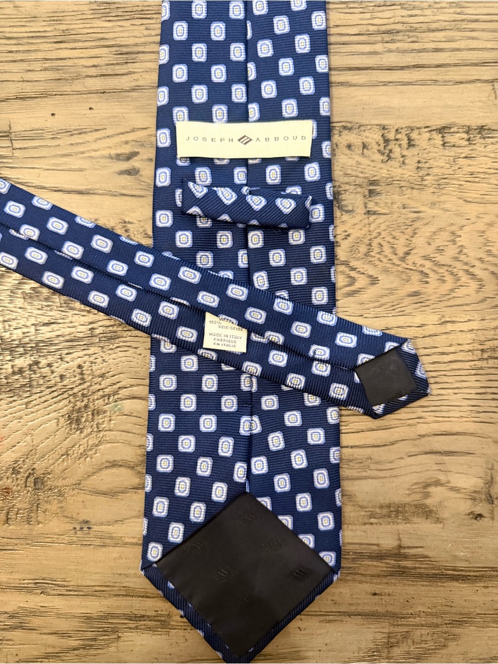 Joseph Abboud Blue Geometric Silk Tie